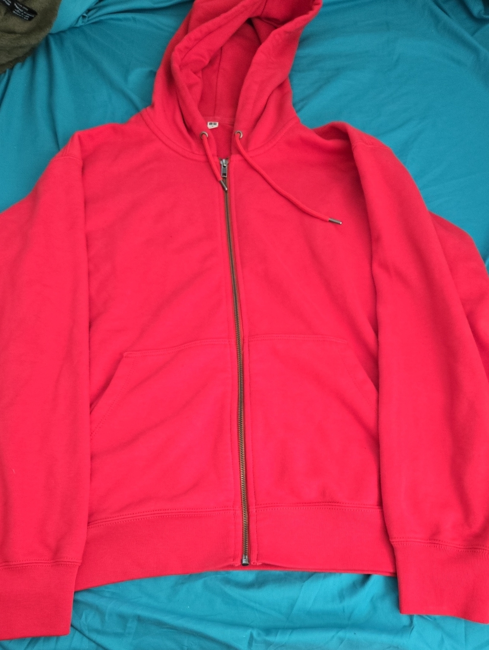 Uniqlo Bright Red Full-Zip Hoodie